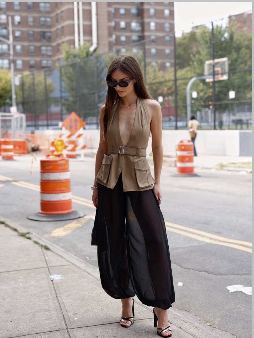 Zara Olive Halter Neck Utility Top - Picture 5 of 7